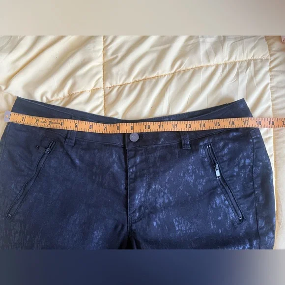 White House Black Market Black Skinny Pants with Edgy Distressing - Picture 6 of 7